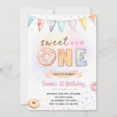 Donut ONE lieve verjaardagsuitnodiging Kaart (Voorkant)