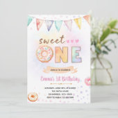 Donut ONE lieve verjaardagsuitnodiging Kaart (Staand voorkant)