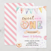 Donut ONE lieve verjaardagsuitnodiging Kaart (Voorkant / Achterkant)