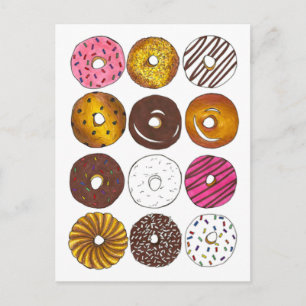 Donut Ontbijt Brunch Verjaardagsfeest Uitnodiging Briefkaart