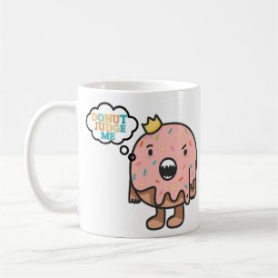 Donut Oordeel Me Monogram Pun Koffiemok