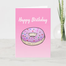 Donut op Vouwbare Felicitatie Verjaardagskaart
