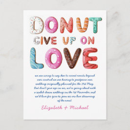 DONUT opgeven op liefdesverandering in plannen Dat Briefkaart