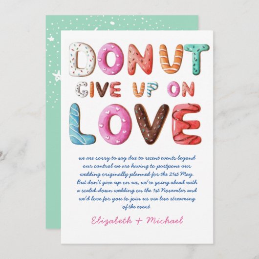 DONUT opgeven op liefdesverandering in plannen Dat Kaart (Voorkant / Achterkant)