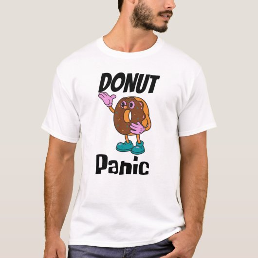 Donut Panic Funny Donut T-Shirt (Voorkant)