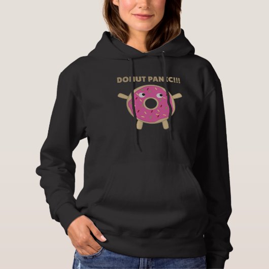 Donut Panic - Funny pun met donuts Hoodie (Voorkant)