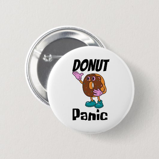 Donut Panic Funny Ronde Button 5,7 Cm (Voorkant /achterkant)