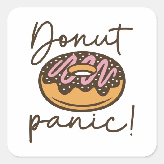 Donut Panic Vierkante Sticker (Voorkant)