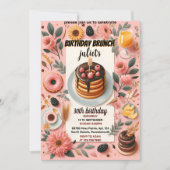 Donut pannenkoek volwassen roze Brunch 30e verjaar Kaart (Voorkant)