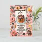 Donut pannenkoek volwassen roze Brunch 30e verjaar Kaart (Staand voorkant)