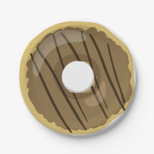 Donut Paper Borden Bruin Chocolade Doughnut Party Papieren Bordje
