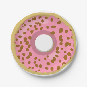 Donut Paper Borden Roze Stippen Doughnut Girl Papieren Bordje