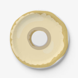 Donut Paper Borden Yellow Cream Doughnut Party Papieren Bordje