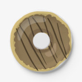 Donut Papier Borden Bruine Chocolade Donut Party Papieren Bordje (Voorkant)