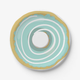 Donut papier Borden roze blauw groen donut partij Papieren Bordje