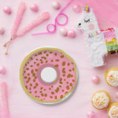 Donut papier Borden roze Stippen donut meisje part Papieren Bordje (Feest)
