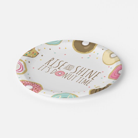 Donut Papier Borden Roze Verjaardagsdouche Doughnu Papieren Bordje (Gekanteld)