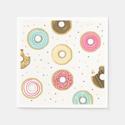 Donut papier servet roze donut zoete verjaardag (Voorkant)
