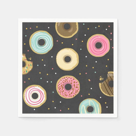 Donut papier servet roze donut zoete verjaardag (Voorkant)