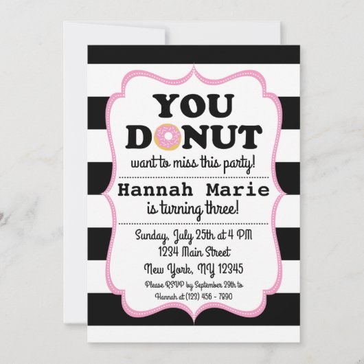 Donut Party Birthday Uitnodiging (Voorkant)