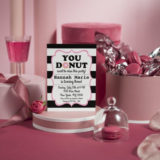 Donut Party Birthday Uitnodiging
