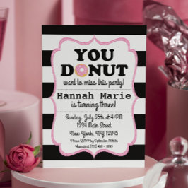 Donut Party Birthday Uitnodiging