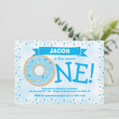 Donut Party Boy First Birthday Kaart (Staand voorkant)