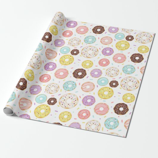 Donut Party Cadeaupapier (Uitgerold)