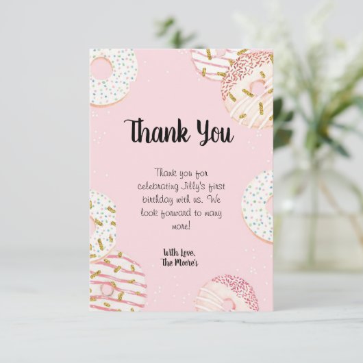 Donut Party Dank u Kaarten (Staand voorkant)