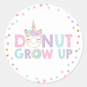 Donut Party Favor Label Sticker Seal Donut Groei o