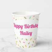 Donut Party gepersonaliseerd Papieren Bekers (Links)