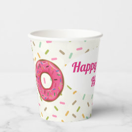 Donut Party gepersonaliseerd Papieren Bekers
