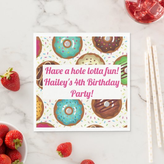 Donut Party gepersonaliseerde servetten (Insitu)