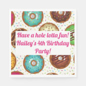 Donut Party gepersonaliseerde servetten (Voorkant)