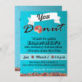 Donut Party Invitation, Donut Birthday Uitnodiging (Voorkant / Achterkant)