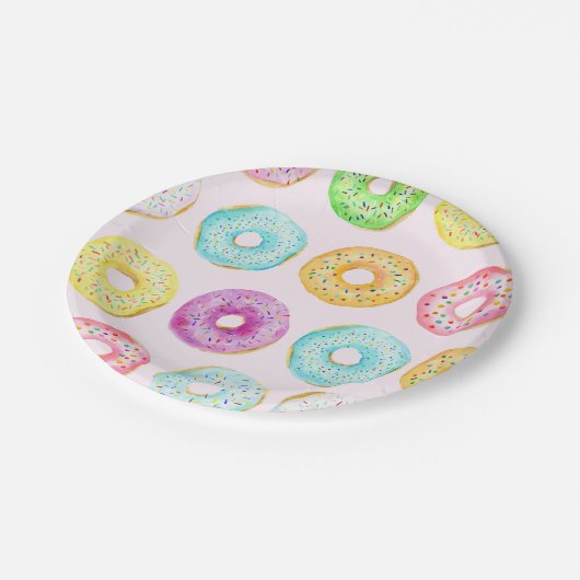 Donut Party Papier Borden Papieren Bordje (Gekanteld)