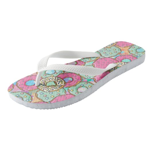 Donut Party Pastel Schattigee Teenslippers (Schuin)