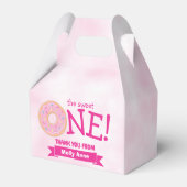 Donut Party Rainbow Sprinkles Girl Eerste verjaard Bedankdoosjes (Achterkant)