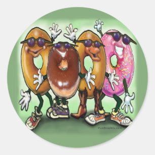 Donut Party Ronde Sticker