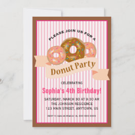 Donut Party voor de verjaardag van het kind Kaart