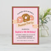 Donut Party voor de verjaardag van het kind Kaart (Staand voorkant)