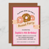 Donut Party voor de verjaardag van het kind Kaart (Voorkant / Achterkant)