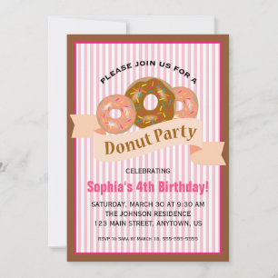 Donut Party voor de verjaardag van het kind Kaart