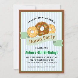 Donut Party voor de verjaardag van het kind Kaart