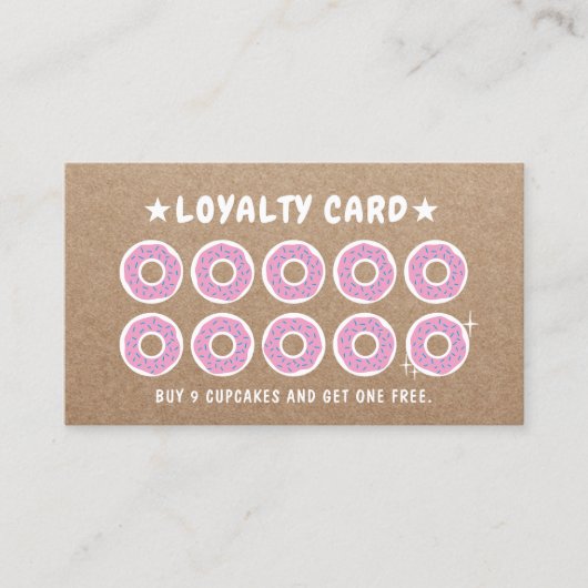 Donut Pastry Bakery Kraft Loyalty Reward (Voorkant)