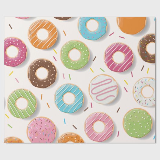 Donut Patroon Cadeaupapier (Vlak)