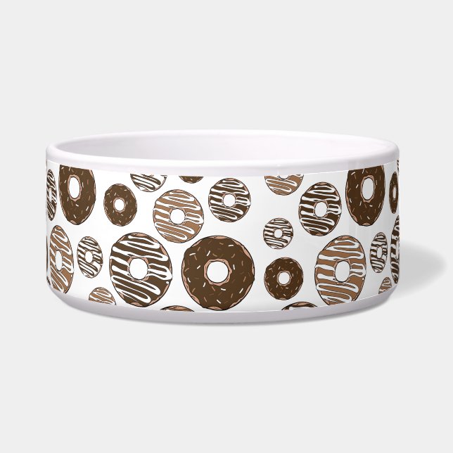 Donut Patroon, Chocolade Donuts, Caramel Donuts Voerbakje (Voorkant)