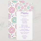 Donut Patroon Cute Kleurrijk Menu Kaart (Voorkant / Achterkant)