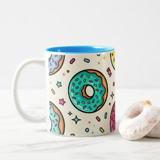 Donut Patroon Koffiemok Tweekleurige Koffiemok