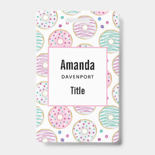 Donut Patroon Mooie Kleuren Badge
